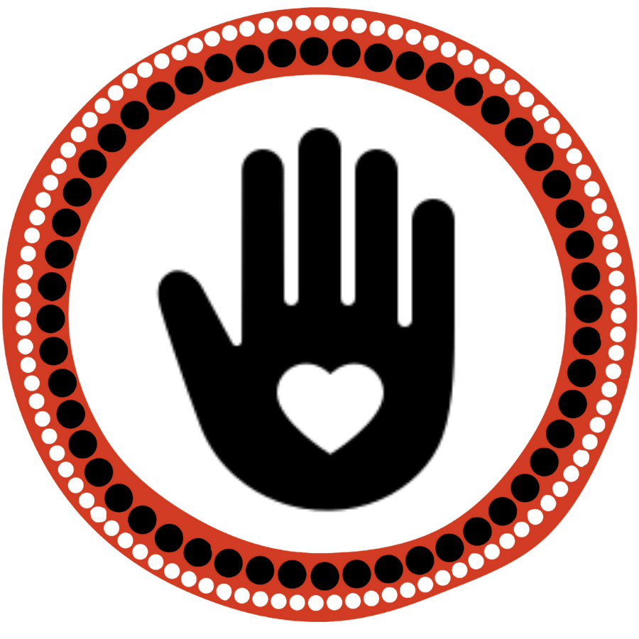 Cartoon hand with love heart